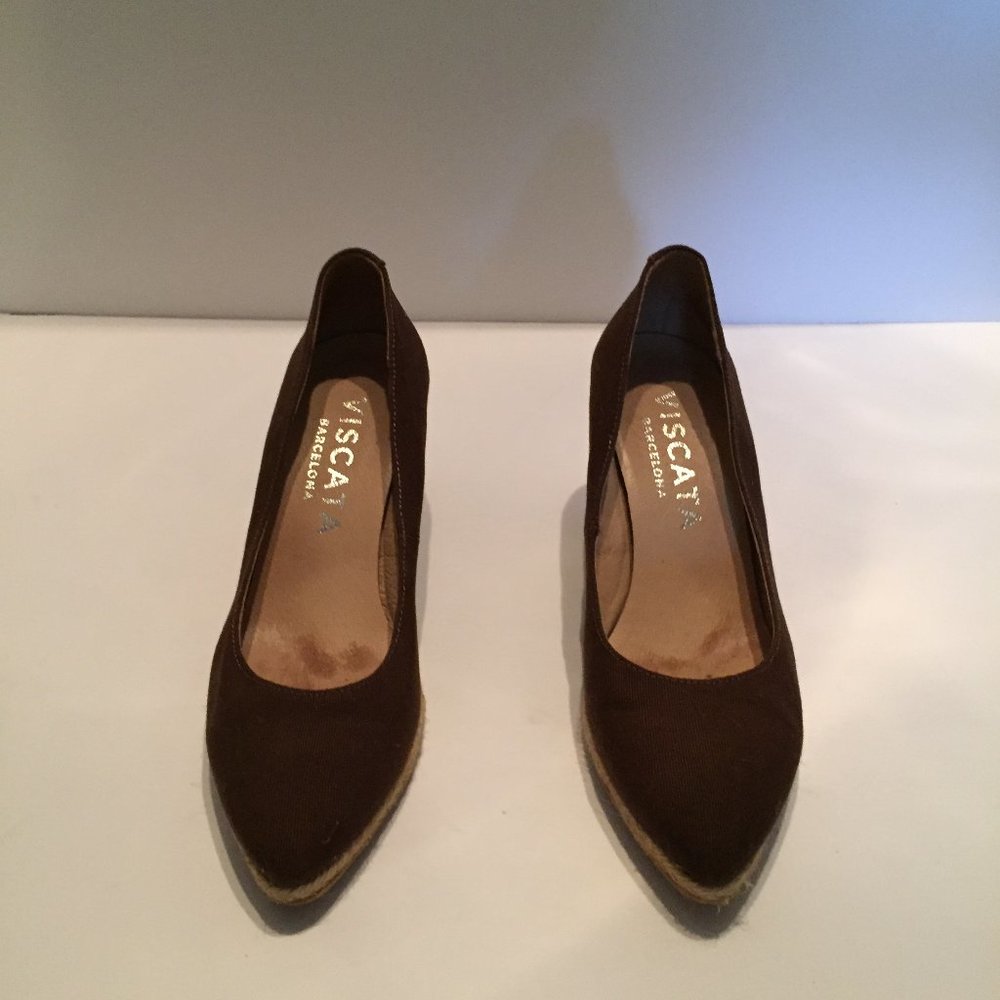 Viscata Brown Espadrille Wedge Pump  Size 37/ 6.5